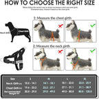 SlowTon No Pull Dog Harness - Heavy Duty Dog Harness and Leash Set for Medium Large Dogs, Reflective Tactical Harness with Soft Padded and Front Clip for Easy Walk and Training (Black L)