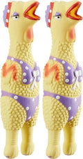 Outward Hound by Charming Pet Squawkers Henrietta Latex Squeaky Rubber Chicken Dog Toy, Funny Interactive Holiday Toy for Dogs, Small Size (Pack of 2)