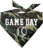 Game Day Dog Bandana | 100% Cotton Adjustable Triangle | Made in USA | Baseball| Sports | Biggest Fan | Game Day | One Size | Camo (1054)