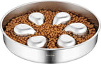 Slow Feeder Dog Bowl-3.5Cups for Large Breeds, Food Grade 304 Stainless Steel Dog Bowls with Non-Slip Base, Maze Pet Dish to Slow Down Eating, Dishwasher-Safe