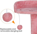 Nova Microdermabrasion 54 in Cat Tree Tower for Indoor Cats Multi-Level Cat Condo Cat Bed Furniture with Scratching Post Kittens Activity Center (Pink)