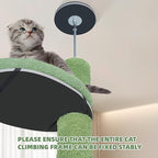 ROYPET Adjustable Tall Cat Climbing Tree Floor-to-Ceiling Climber Toy with Hanging Hammock and Scratching Posts Furniture,Green
