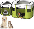 Pawaboo 2-in-1 Pet Playpen for Dog Cat, Portable Puppy Playpen with 600D Oxford, Divisible Pet Tent for Indoor and Outdoor Travel Use of Kitten and Puppy, Foldable Dog Enclosure