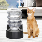 RIZZARI Dog Water Bowl Dispenser: 5L Black Stainless Steel Gravity Feeder with Filter - Easy Refill - Detachable 304 Stainless Bowl - for Small Pets & Multi-Pet Owners - Home Kitchen Patio