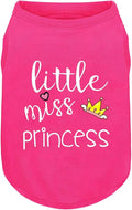 Pink Cotton Dog Shirt with 'Little Miss Princess' Print, Soft & Breathable Pet Apparel for Small to Large Dogs, All-Season Sleeveless Vest, Cute and Comfortable Dog Outfit.Pink Crown L