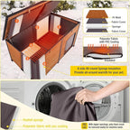 Aivituvin Heated Dog House Outdoor 59" Extra Large Insulated Dog Kennel with Heating Pad Keep Warm in Winter Dog Cage for Small & Medium & Large Dogs,All-Around Strong Iron Frame