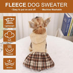 Dog Hoodie Dog Sweater Puppy Clothes for Small Dogs Boy Girl Pet Hoodies for Dogs Cold Weather Doggie Coats Fall Doggy Sweatshirt for Chihuahua Yorkie Cat Sweater Costumes, Khaki, XXS