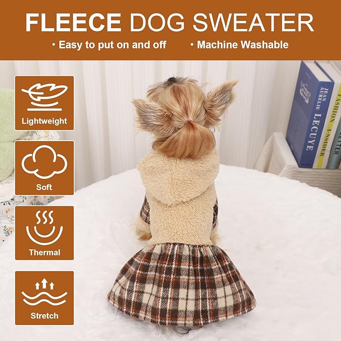 Dog Sweater Hoodie Dog Winter Clothes for Small Dogs Boy Girl Pet Hoodies for Dogs Cold Weather Coats Fall Puppy Sweatshirt Chihuahua Yorkie Cat Sweater Costumes
