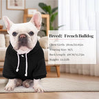 2 Pack Dog Hoodie Sweaters for Small Medium Dogs Warm Dog Clothes for Large Dogs Soft Waffle-Like Laminated Sweatshirt Bulldog (Black+Grey, M/L (Back: 17",Chest: 24.5", Neck: 14.5"))