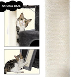33.8 Inch Large Cat Tree Condo with Sisal Scratching Posts Perches Houses, Double Room Cat Tower Furniture Kitty Activity Center Kitten Play House (Grey2)