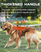Tactical Dog Harness Medium Sized, Heavy Duty No Pull Dog Harness with Handle, Easy On and Off Service Dog Vest with Molle System, Reflective Pet Vest for Walking Hiking Training