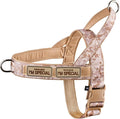 No Pull Dog Harness for Small Medium Large Sized Dogs, Escape Proof Adjustable Dog Harnesses with 2 Patch, Brown Camo, XL