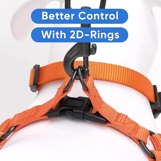 Pawtitas Solid Step-in Dog Harness – Adjustable No-Pull Vest for Puppies to Seniors, Safe & Comfortable XS Orange