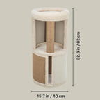 Trixie Giorgia Cat Tower – Cat Tree with Thick Sisal Posts, Caves, Platforms & Hanging Toy – Durable Cat Furniture for Indoor Cats – Beige, 15.7" x 15.7" x 32.3"