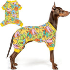 KYEESE Dog Pajamas Dog Pajamas Large Sized Dogs Soft Pet Pjs Colorful Duck Printing Dogs Clothes Stretchy Pets Costumes Velvet Pet Coat Stretchable Pets Onesie Boy Girl Clothes, XXX-Large