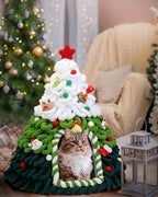 Christmas Clearance DIY Cat Tree with Cat Beds & Cave, Felt Nest, Indoor Cat House - 20 x 24 Inches