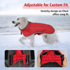Fragralley Dog Coat Small, Waterproof Dog Jacket with Warm Fleece Lining, Adjustable Reflective Dogs Winter Coat, Turtleneck Pet Coats for Cold Weather (Red S)