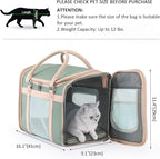 Pet Carrier Backpack, Airline Approved TSA, Waterproof PU Foldable, 360° Ventilated, Light‑Blocking, Washable Travel Bag for Cats & Small Dogs