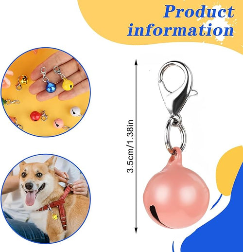10PCS Extra Loud Cat & Dog Bells, Small Pet Collar Bell Made of Sturdy Metal, Bells for Dog Training to Go Outside, Pet Tracker, Color Pets Bell Gifts Doggy Cat Collar Charms (10 Color)