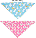 ADOGGYGO 4 Pack Easter Dog Bandana Triangle Dog Scarf Rabbit Easter Egg Pattern Pet Bandana for Medium Large Dogs Pets (Large)