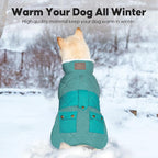 KYEESE Dog Coat Warm Pet Winter Puffer Coat with Leash Hole Waterproof Dogs Jacket with Fleece Lined Thick Pets Clothes with Pocket Soft Pet Sweater for Cold Weather Windproof Dog Coats for Small Dogs