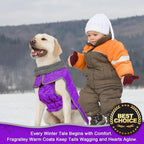 Fragralley Dog Winter Coat, Waterproof Windproof Reflective Fleece Jacket with Harness Hole, Warm Snow Vest for Small Medium Large Dogs, Ideal Gifts