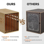 Wooden Puppy Crates for Small Dogs, Pinewood 30 inch Small Dog Crate Kennel Indoor Cage Furniture Heavy Duty, Pet House End Table for Bedroom, Living Room, Natural