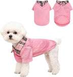 SCENEREAL Dog Sweaters for Small Medium Dogs, Pet Hoodie Sweatshirts Winter Knitted Pullovers with Fashion Shirt Collar, Puppy Clothes Cold Weather Coats, Pink S