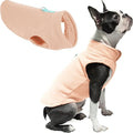Gooby Fleece Vest Dog Sweater - Peach, X-Large - Warm Pullover Fleece Dog Jacket with O-Ring Leash for Small to Medium Dogs