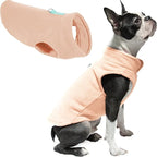 Gooby Fleece Vest Dog Sweater - Peach, X-Small - Warm Pullover Fleece Dog Jacket with O-Ring Leash for Small to Medium Dogs