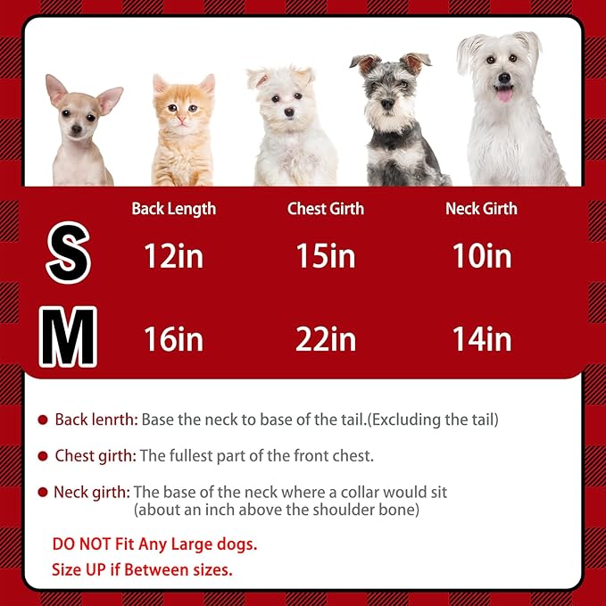 PUPTECK Plaid Dog Shirt, Cute Puppy Cat Polo T-Shirt, Soft Pet Clothes Boy for Small Medium Dogs, Square Red, M