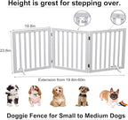 Dog Gate Wooden Freestanding Pet Gate3 Panel 23.6" Height White Indoor Dog Fences,House Gate for Doorways & Stairs