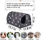 Hamiledyi Bunny Cave Bed Small Animal Warm Nest Habitats Guinea Pig Hideouts Stray Cats Shelter Cage Accessories for Hamster Cats Rat Mice Chinchilla Flying Squirrel (Black)