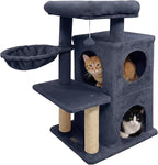 DORTALA Cat Tree for Indoor Cats, 33.5" Cat Tower with 2-Storey Condo, Top Perch, Sisal Scratching Posts, Dangling Ball, Platform, Multi-Level Pet Climbing Furniture Activity Center (Dark Grey)