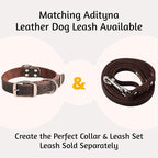 ADITYNA Heavy Duty Leather Dog Collar for Medium Dogs - Soft and Strong Collar for Walking, Training, Hiking, and Running (Medium: Fit 13" - 20" Neck, Brown)