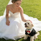 Dog Tuxedo Suit with Bow Tie Dog Shirt Puppy Clothes Formal Pet Tux Party Birthday Costume for Small Medium Dogs Pet Weding Attire Dress Up Cosplay Prince Costume Gentleman Apparel