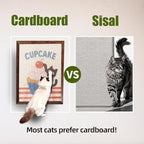 Decorative Wall Art Cat Scratcher, BC Grade Cardboard Framed 13"x17" Dust-Free Vertical Scratching Post, No-Drill Wall Mount (Renter-Friendly), Durable Cat Toy & Home Decor (Cherry) (Cherry)