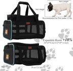 HSC PET Soft Cats Carrier Small Dog Carriers Airline Approved Softsides Pets Bag,Black,Lightweight,Luxury Style,Top Expandable,Guaranteed on Cabin Board Flight Travel Recommend Under 15 lbs (Black)