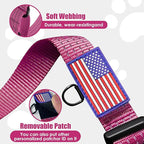 Martingale Collar for Dogs, Reflective Heavy Duty with Quick Release Nylon Buckle-USA Flag-No Pull Training Choker for Walking, Training, Hot Pink,M