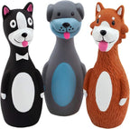 CHIWAVA 3 Pack 5.7 Inch Squeaky Latex Dog Toys Standing Stick Dog Dog Toy Puppy Fetch Interactive Play for Small Dogs