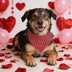 Elegant little tail Valentine's Dog Bandana - Red Heart Pet Bandanas Washable Bib Kerchief Scarf Cute Adjustable Pet Bandanas for Small Medium Dogs