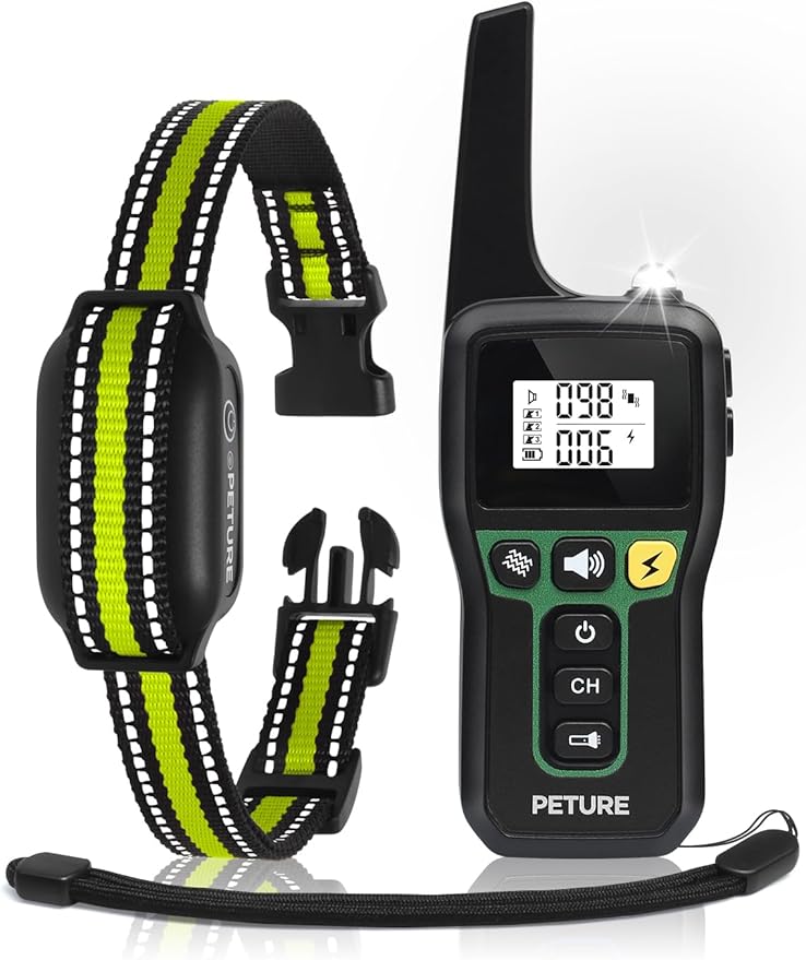 Bark Activated Shock Collar, 3300Ft Dog Bark and Training Collar Combo with Beep, Vibrate, Static & Auto Mode, IPX7 Waterproof Automatic Bark Collar for Small Medium Large Dogs (7-120lbs)