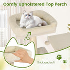 PETSITE Multi-Level Cat Tree, 75 Inches Tall with Sisal Scratching Posts, 2 Condos, Hammock, Dangling Balls, and Cozy Top Perch, Ideal for Indoor Cats to Play and Rest (Beige)