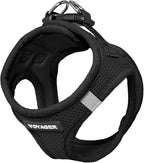 Best Pet Supplies - All Weather Mesh / Plush, Reflective, No Pull Harness for Small, Medium Dogs, Cats - Secure with Hook & Loop Fastener, Buckle, Double D-Rings - Black/Black Trim, XL