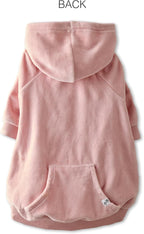 Cooper II Organic Cotton Velour Dog Hoodie Pet Coat for Small, Medium and Large Dogs, Pink, Medium