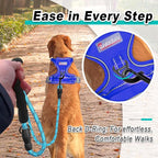 BARKBAY Dog Harness No Pull Mesh for Large Dogs - Adjustable, Reflective, Comfortable, No Choke, Heavy-Duty - Perfect for Outdoor Training, Walking, and Hiking-Strong&Durablee- XL & Sapphire Blue Mesh
