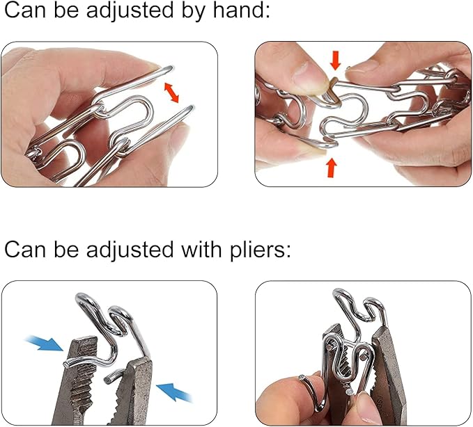 Dog Collar Extra Links Designed for Training Collars (4 Pack) Steel Chrome Plated Dog Training Collar Links (3.20mm, Silver)