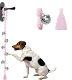 Dog Bells to Go Outside & Puppy Potty Training, Adjustable Dog Door Bell Ring to Go Potty, Handmade with Premium Yarn. Twisted Style, LightPink