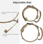 DAGANXI Tactical Dog Collar, Adjustable Military Training Nylon Dog Collar with Control Handle and Heavy Metal Buckle for Medium and Large Dogs, with Patches and Airtags Case (XL, Brown)