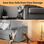 Cat Scratch Protector for Sofa - Larger Couch Protector from Cat Claws Fit for Both Arm Side of Sofa,Couch Corner Scratcher with Expanded Coverage Color-Matched Sisal Pad Universal Fit (Dark Grey)